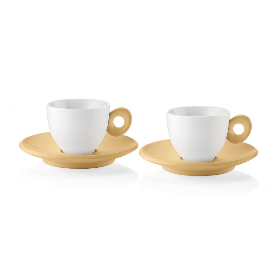 Tavola Guzzini | Everyday Set 2 Tazzine Caffu00C8 Con Piattini Giallo Senape Intenso