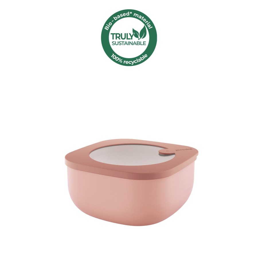 Cucina Guzzini | Store&More Bio Contenitore Ermetico Basso Per Frigo/Freezer/Forno A Microonde M Rosa Fiori Di Pesco