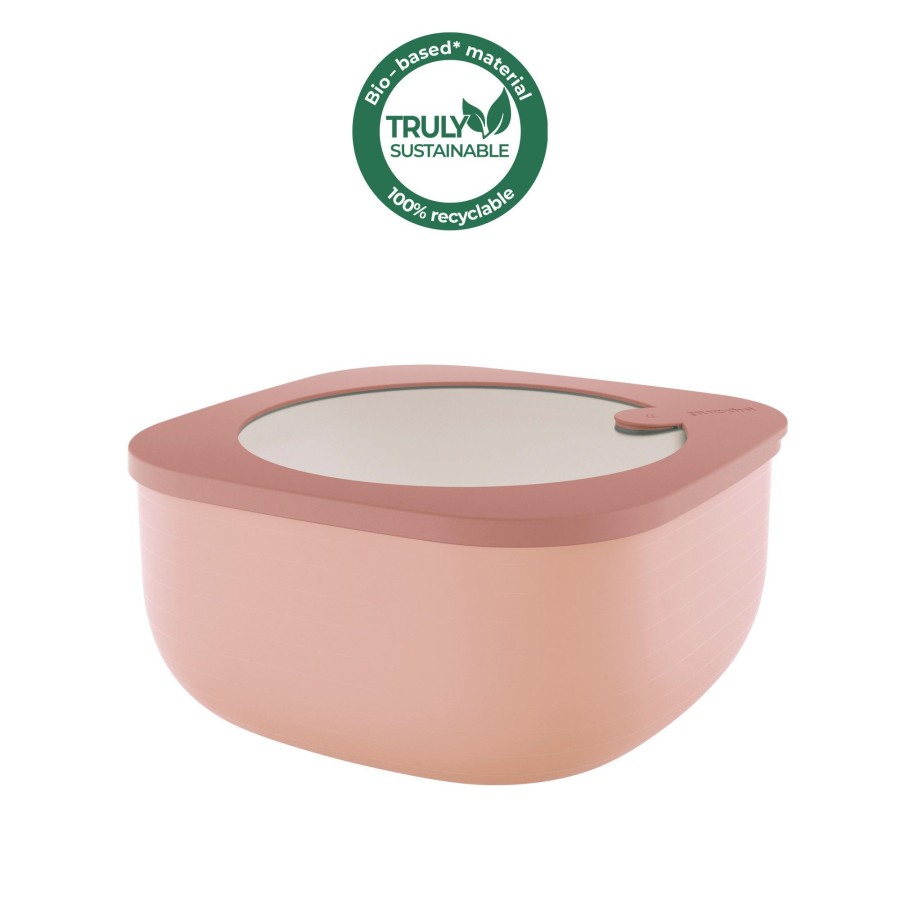 Cucina Guzzini | Store&More Bio Contenitore Ermetico Basso Per Frigo/Freezer/Forno A Microonde L Rosa Fiori Di Pesco