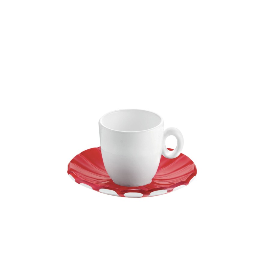 Tavola Guzzini | Set 6 Tazzine Caffu00C9 Grace Rosso Trasparente