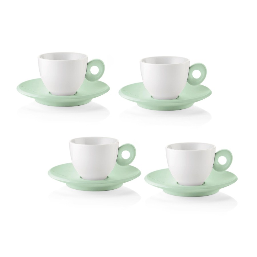 Tavola Guzzini | Everyday Set 4 Tazzine Caffu00C8 Con Piattini Verde Malva