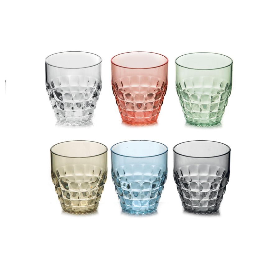 Tavola Guzzini | Set 6 Bicchieri Bassi Tiffany Colori Decori Vari