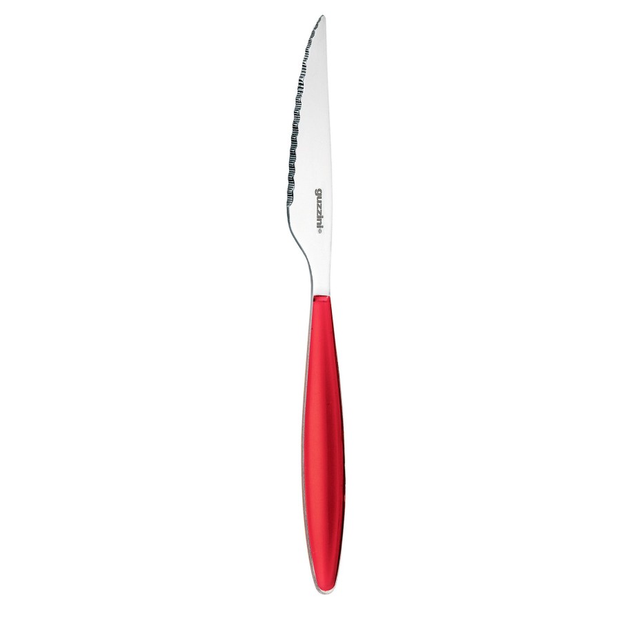 Tavola Guzzini | Coltello Bistecca 'Feeling' Rosso Trasparente