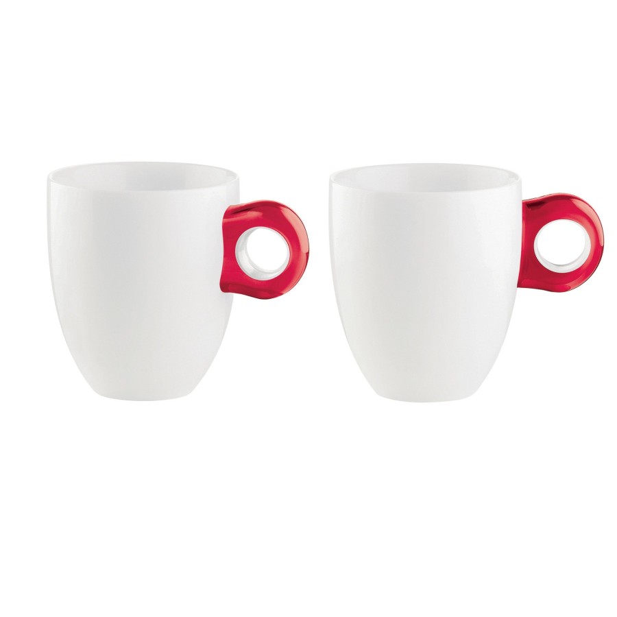 Tavola Guzzini | Set 2 Bicchieri Mug 'Gocce' Rosso Trasparente