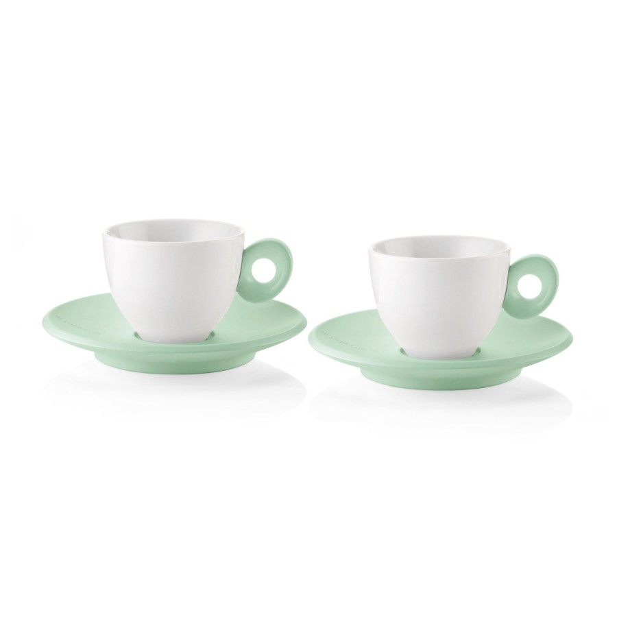 Tavola Guzzini | Everyday Set 2 Tazzine Caffu00C8 Con Piattini Verde Malva