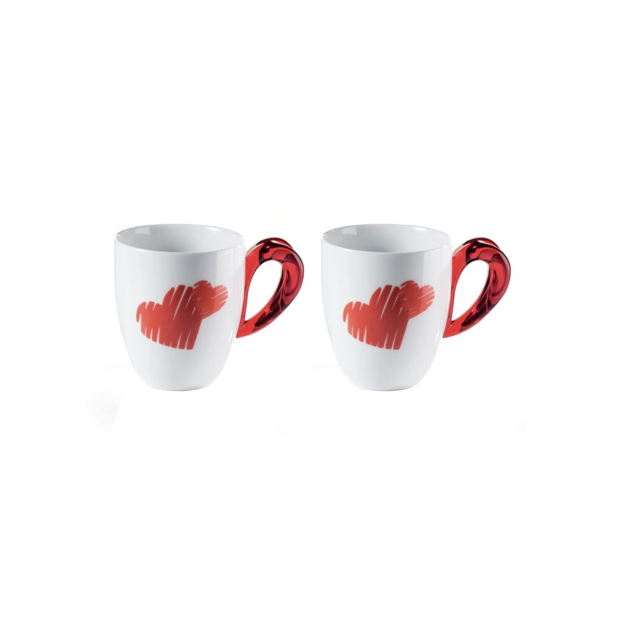 Tavola Guzzini | Set 2 Mug Love Rosso Trasparente