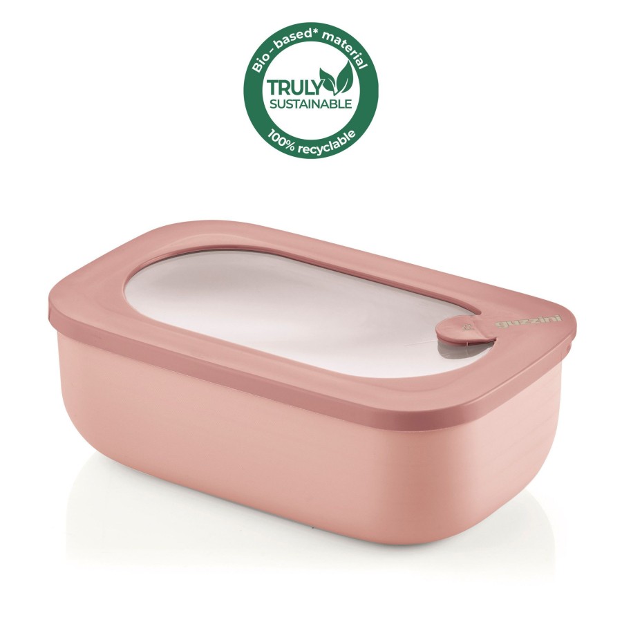 Cucina Guzzini | Store&More Bio Contenitore Ermetico Rettangolare Rosa Fiori Di Pesco