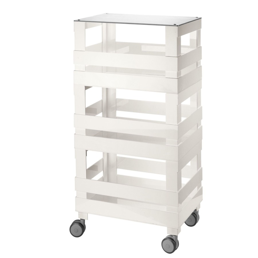 Cucina Guzzini | Tidy&Store Carrello Organizzatore Alto Bianco Latte