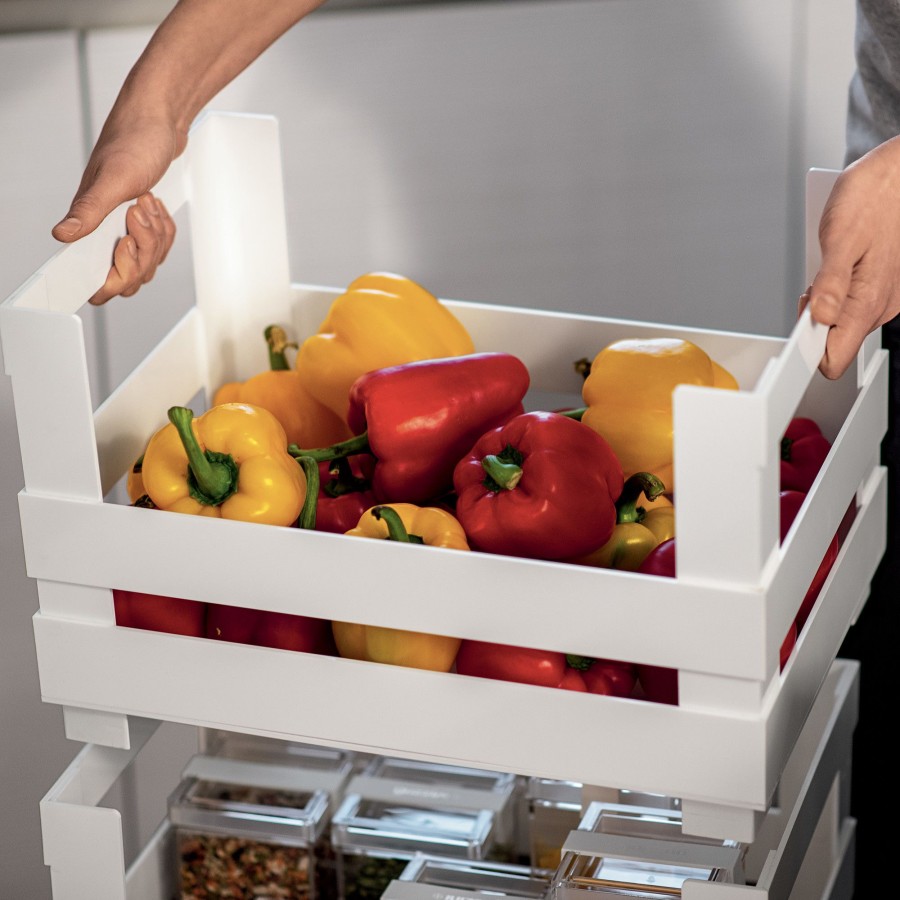 Cucina Guzzini | Tidy&Store Carrello Organizzatore Alto Bianco Latte