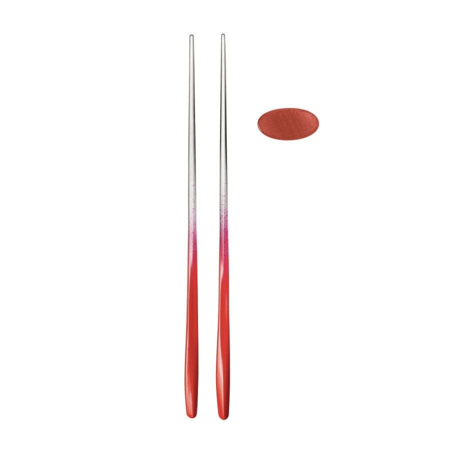 Tavola Guzzini | Set 2 Coppie Bacchette Con Supporti My Fusion Rosso