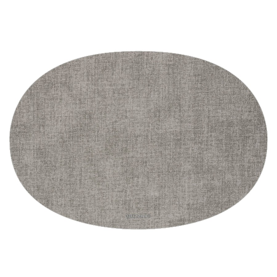 Tavola Guzzini | Tovaglietta Ovale Double Face Fabric Grigio Cielo