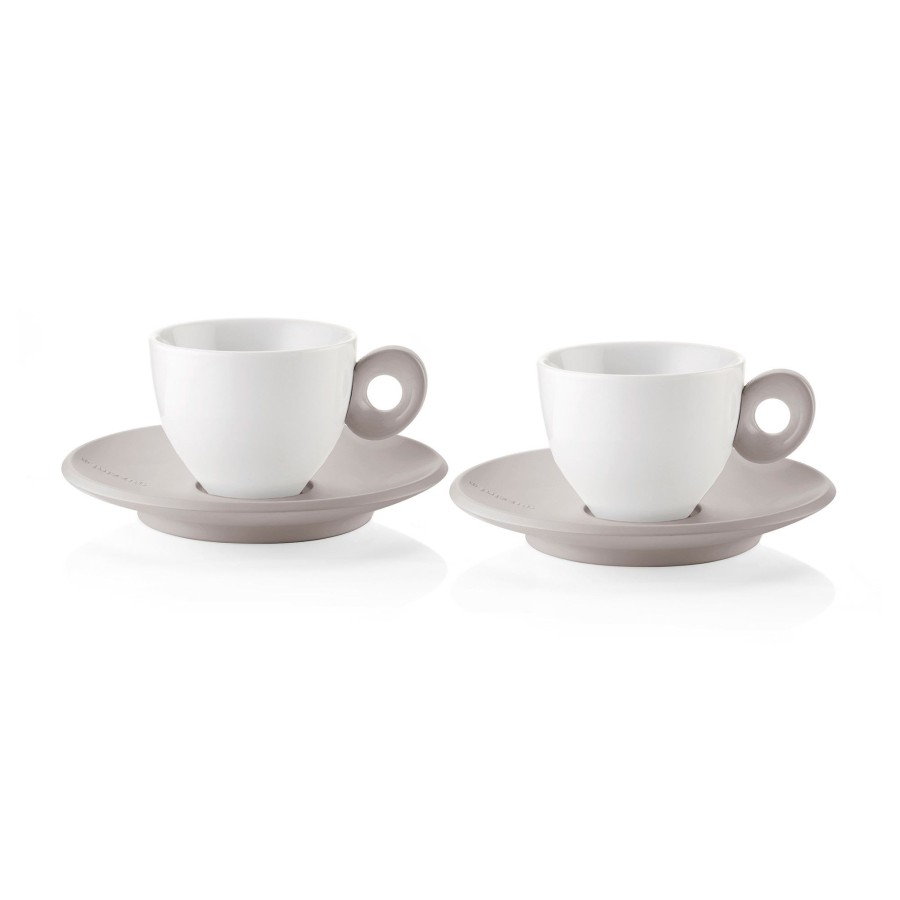 Tavola Guzzini | Everyday Set 2 Tazzine Caffu00C8 Con Piattini Grigio Tortora