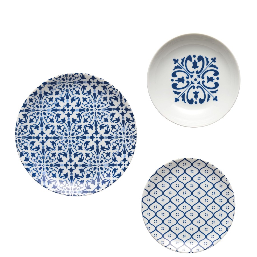 Tavola Guzzini | Le Maioliche Set 6 Posti Tavola Blu Mediterraneo