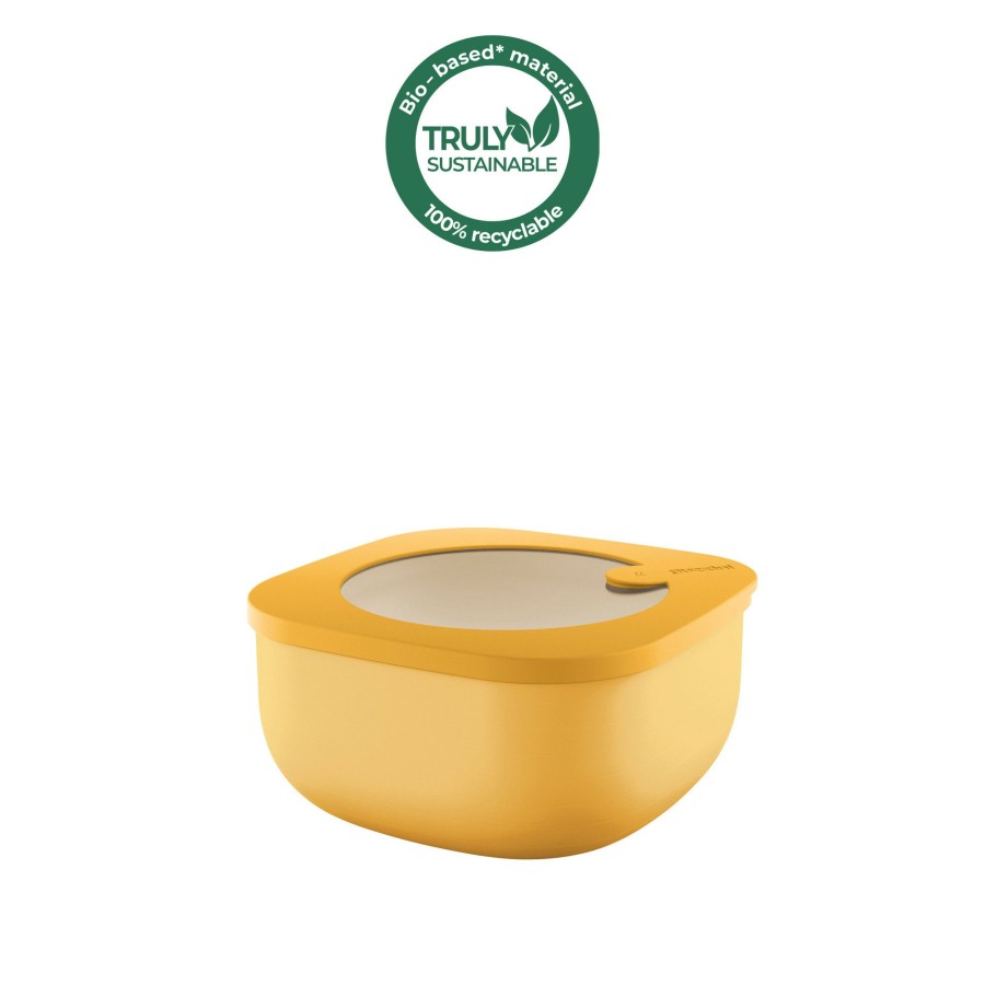 Cucina Guzzini | Store&More Bio Contenitore Ermetico Basso Per Frigo/Freezer/Forno A Microonde M Giallo Mango